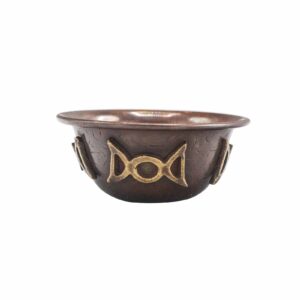 Antique Copper Ritual Bowl with Triple Moon 8x4cm (CIC-07)