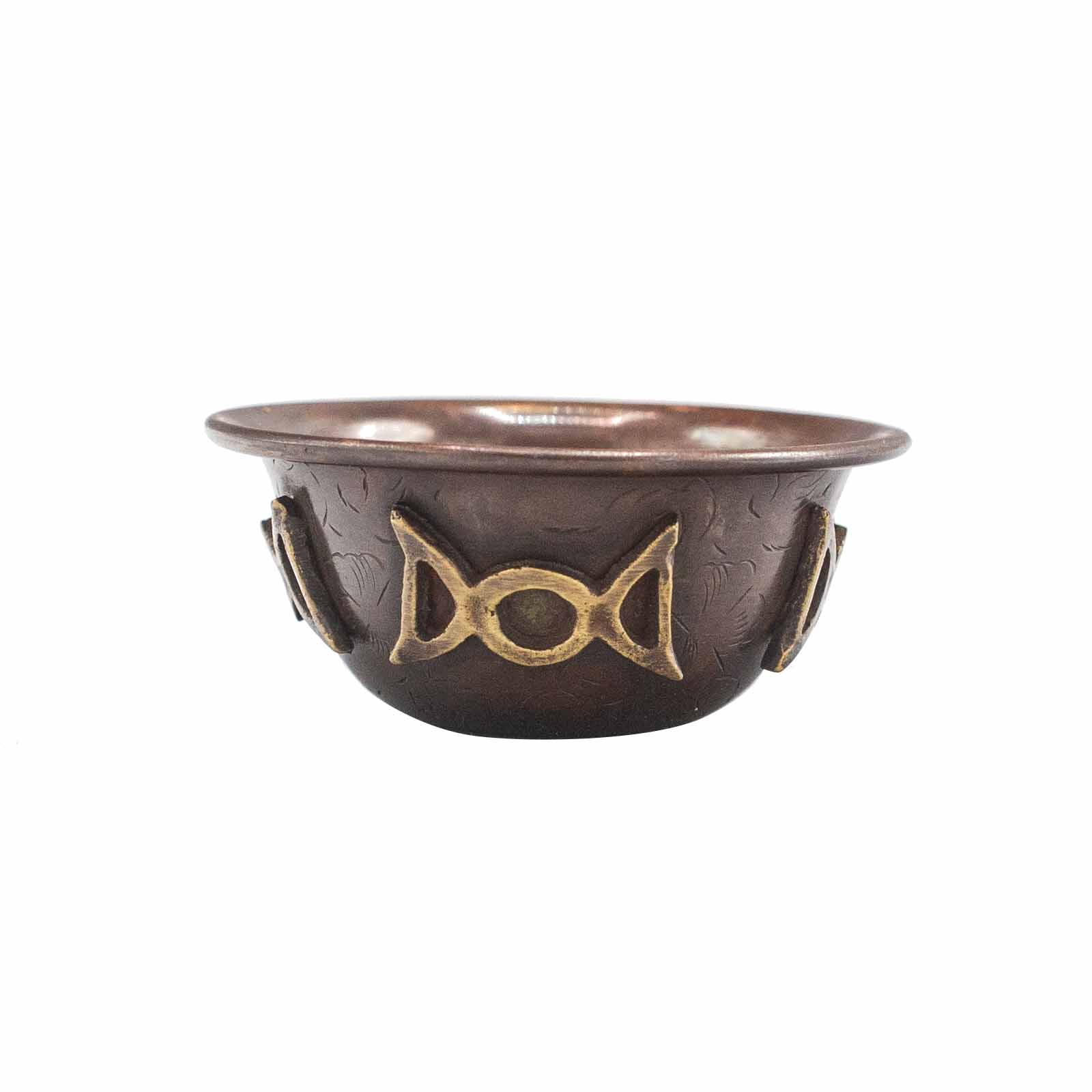 Antique Copper Ritual Bowl with Triple Moon 8x4cm  (CIC-07)