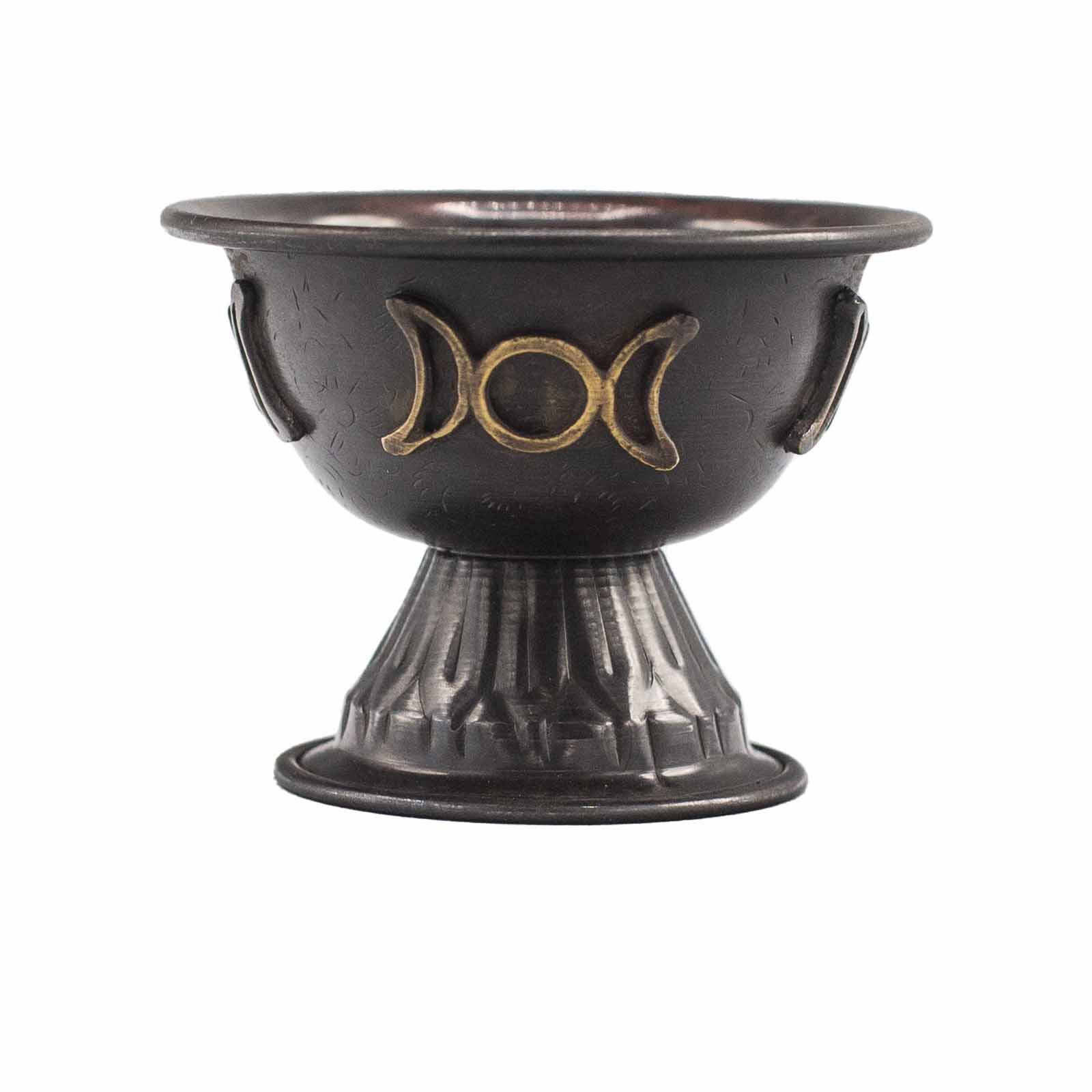 Antique Copper Ritual Chalice Triple Moon 10x8cm (CIC-09)
