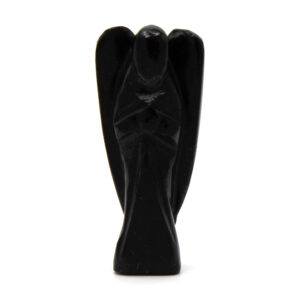 Hand Carved Gemstone Angel - Black Agate  (GemF-33)