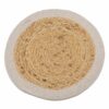 Natural Place Mat - Jute & Cotton 30cm - Ivory Boarder  (NPMAT-01)