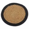 Natural Place Mat - Jute & Cotton 30cm - Black Boarder  (NPMAT-04)
