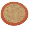 Natural Place Mat - Jute & Cotton 30cm - Clay Boarder  (NPMAT-05)