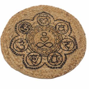 Natural Place Mat - Jute   30cm - Chakra Print  (NPMAT-09)