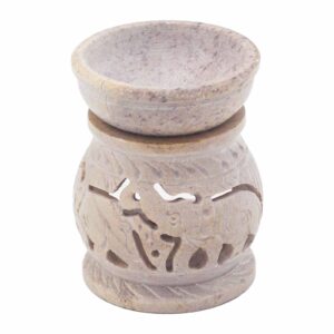 Small Soapstone Oil Burner 8cm - Elephant  (SoapOB-11)