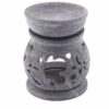 Small Soapstone Oil Burner 8cm - Om  (SoapOB-14)