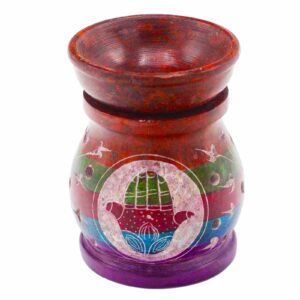 Soapstone Oil Burner 10cm - Hamsa - Five Colours  (SoapOB-19)