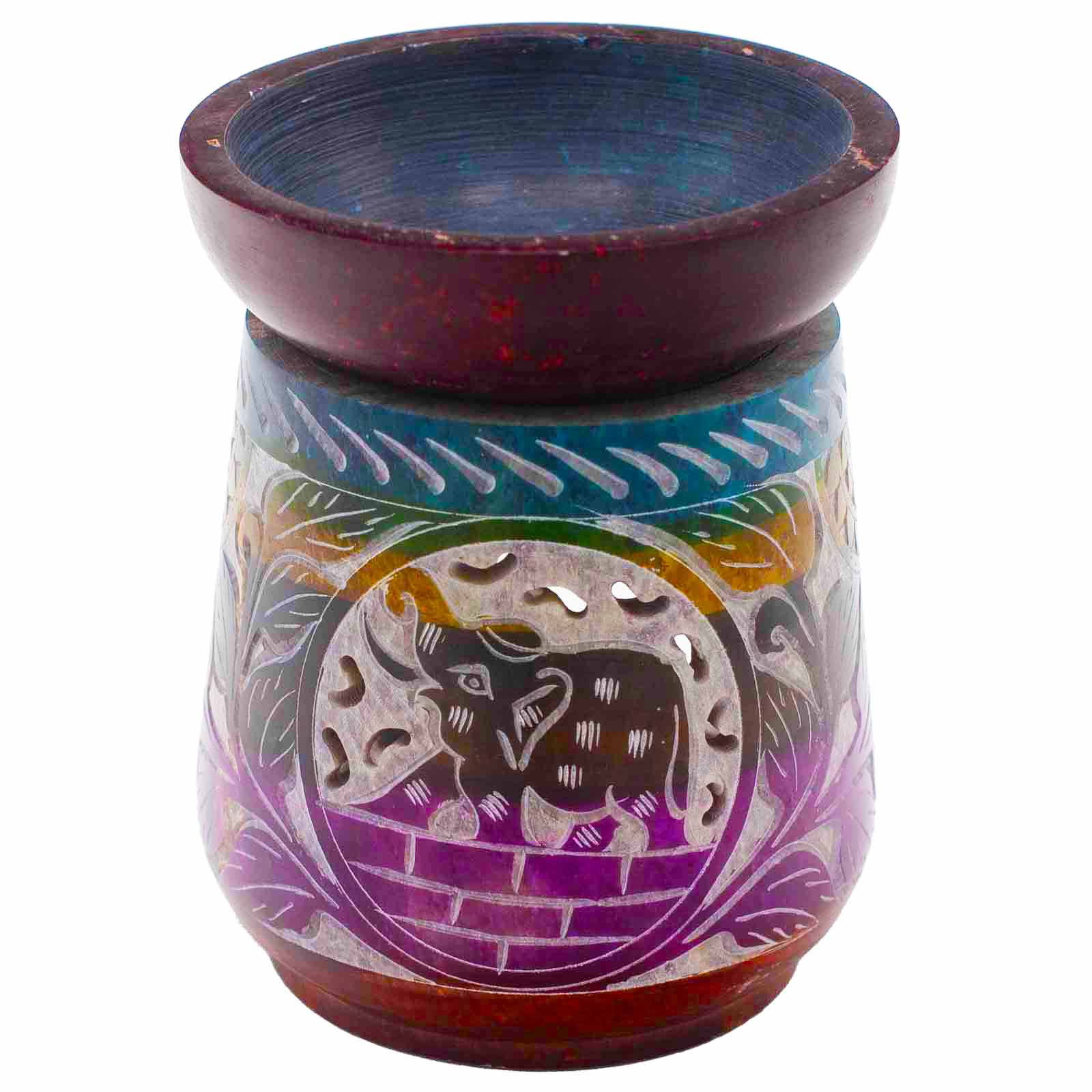 Large Soapstone Oil Burner 13x10cm - Elephant - Five Colours  (SoapOB-20)