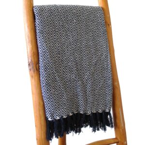 Boho Comfort Throws - 125x150cm - Navy Zigzag (BOHOT-01)