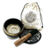 Hand Beaten & Engraved Singing Bowl Gift Set - 14cm - Flower of Life  (TIbS-24)