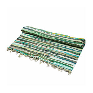 Small Rag Rug - 50x90cm - premium quality- Natural Greens  (VRUG-13)