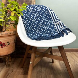 Handmade Indigo Throw - 170x120cm - Kasba Tiles  (HIT-01)