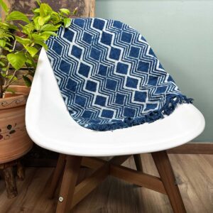 Handmade Indigo Runner - 170x60cm - Heerak Patern  (HIT-07)