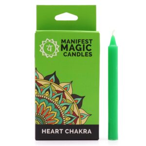 Manifest Magic Candles (pack of 12) - Green - Heart Chakra  (MMC-04)