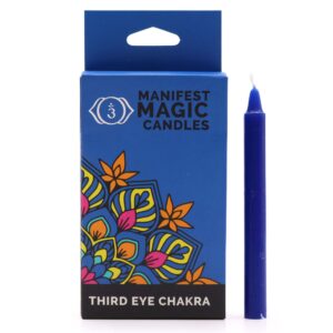 Manifest Magic Candles (pack of 12) - Dark Blue - Third Eye Chakra (MMC-06)