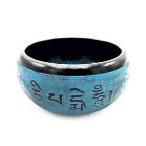 Earth Powder Singing Bowl - Blue Mantra Five Buddha - 16cm  (TIB-112)