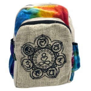 Tiedye Hemp Medium Backpack - 7 Chakra (HempB-30)