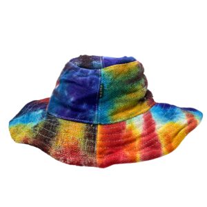 Patched and Wired Hemp & Cotton Boho Festival Hat - Tiedye (HempH-06)