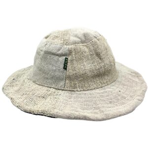 Patched and Wired Hemp & Cotton Boho Festival Hat - Natural  (HempH-05)