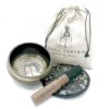 Hand Beaten & Engraved Singing Bowl Gift Set - 14cm - Yogi  (TIbS-23)