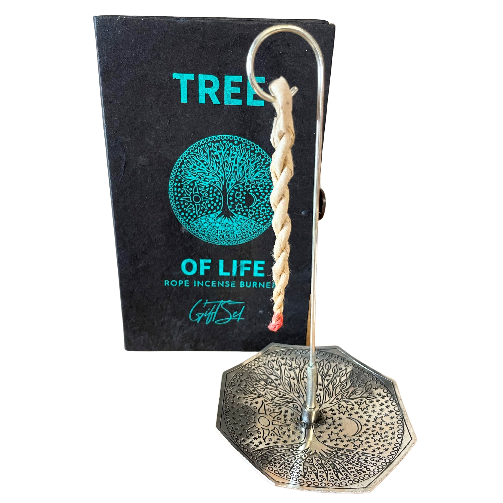 Rope Incense and Silver Plated Holder Set - Tree of Life  (RIH-01)