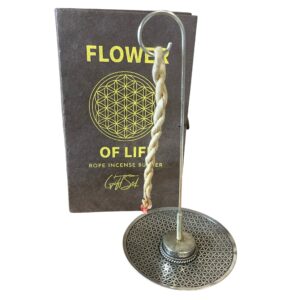 Rope Incense and Silver Plated Holder Set - Flower of Life  (RIH-02)