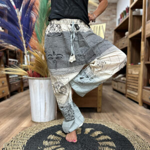 Yoga and Festival Pants - High Cross Himalayan Print on Grey  (YFP-01)