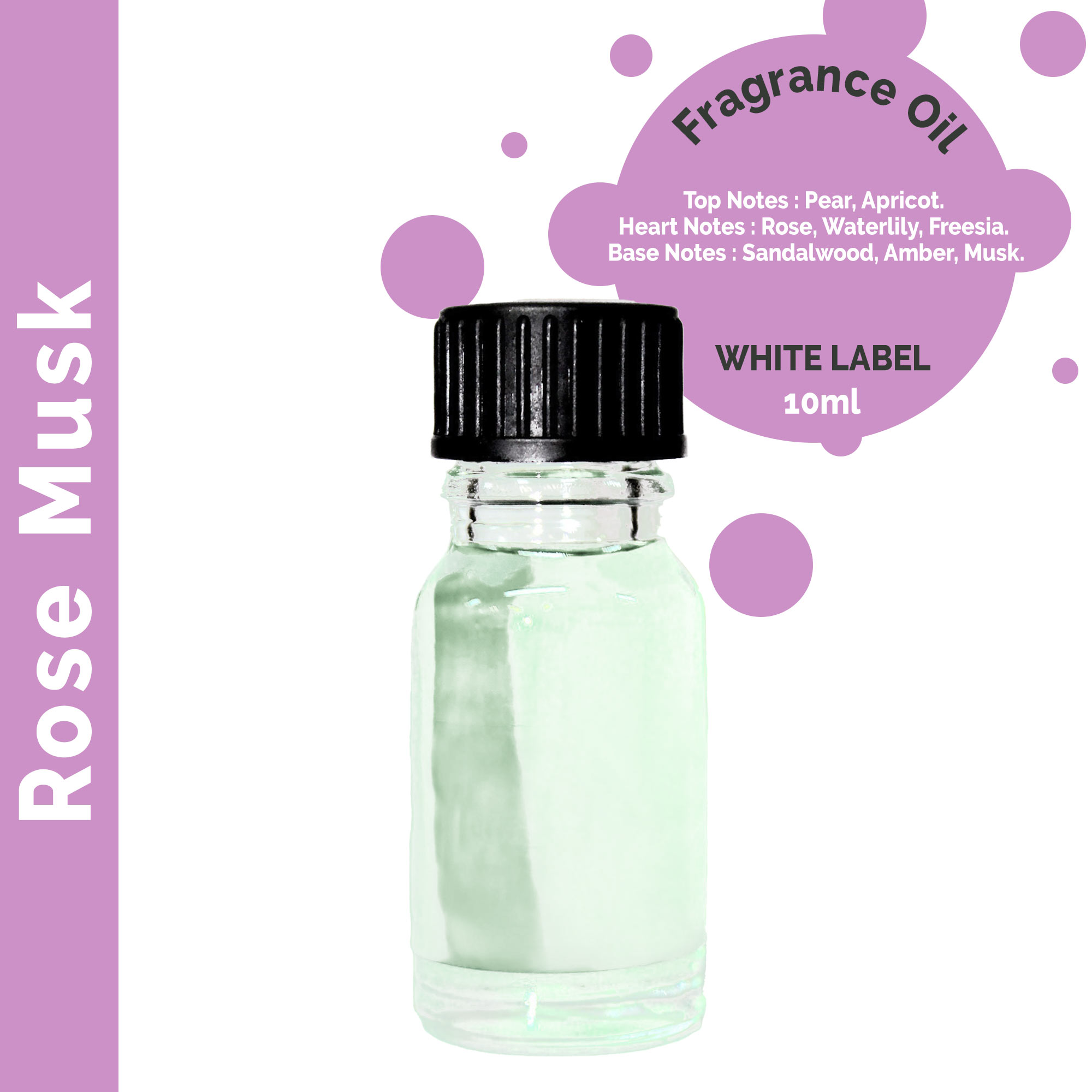 10 ml Rose Musk Fragrance Oil - UNLABELLED  (ULFO-52)