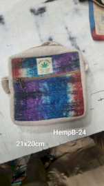 Tiedye Hemp Messegner Bag 1  Zip  (HempB-24)
