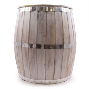 Beer Barrel Table - Whitewash (BTS-03)