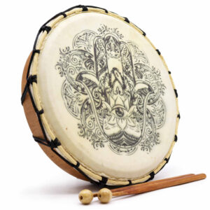Hamsa Shamanic Drum with Two Sticks - 30cm  (DD-09)