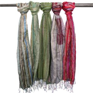 Indian Boho Scarves - 50x180cm - Random Greens  (BohoIS-03)