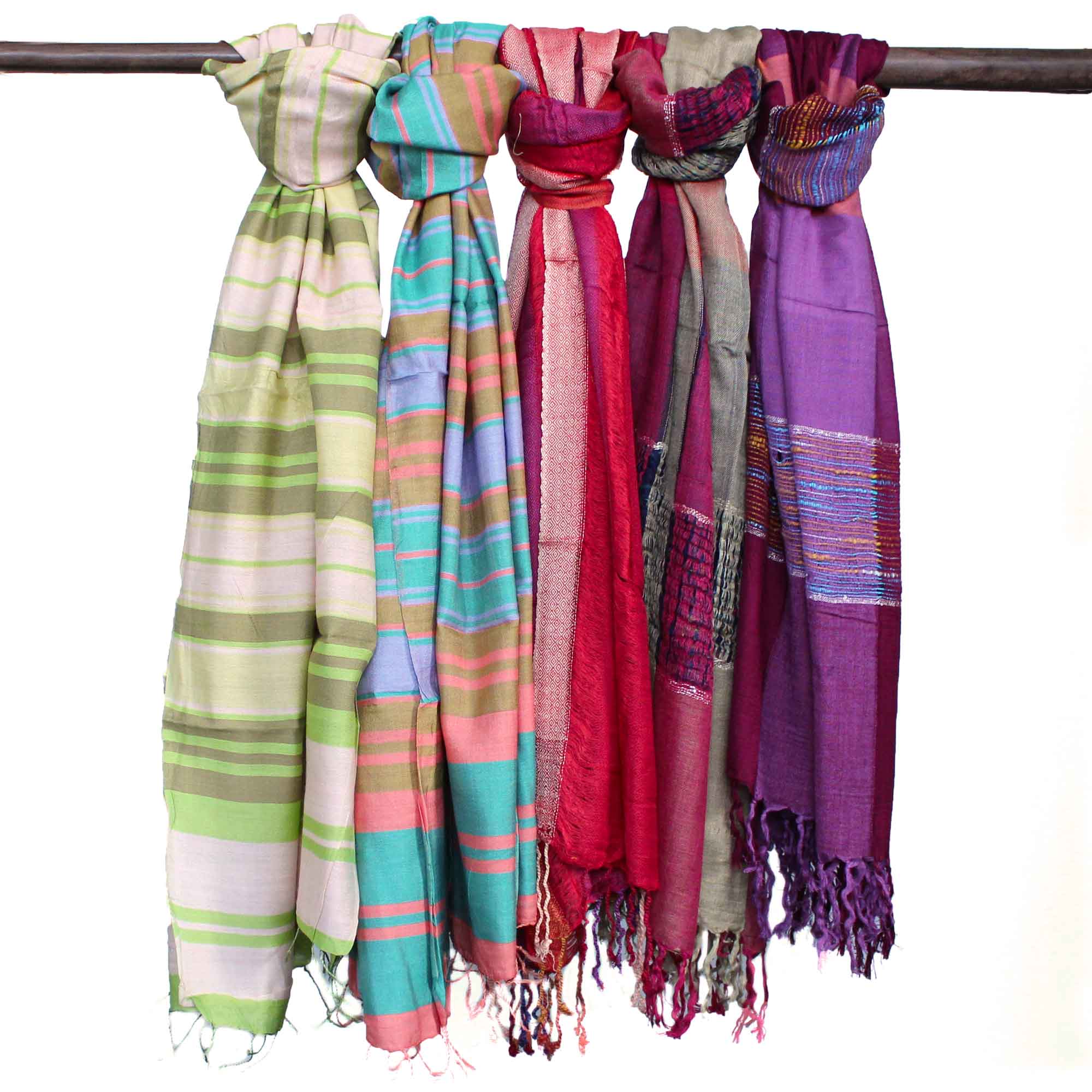 Large Indian Boho Scarves - 75x180cm - Random Purples (BohoIS-05)