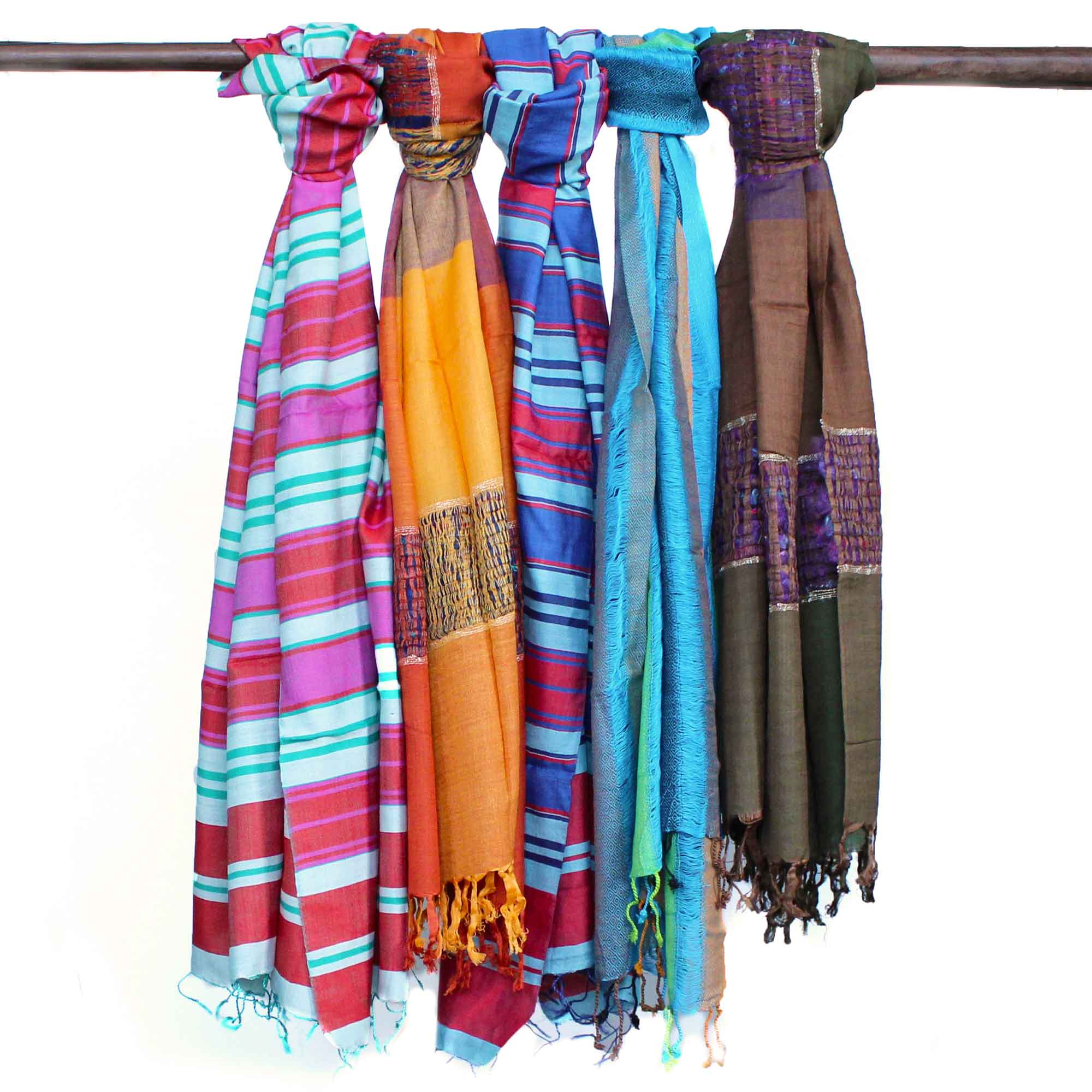 Large Indian Boho Scarves - 75x180cm - Random Blues (BohoIS-06)