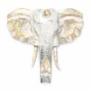 Large Elephant Head - Gold & Whitewash  (VINTEP-03)