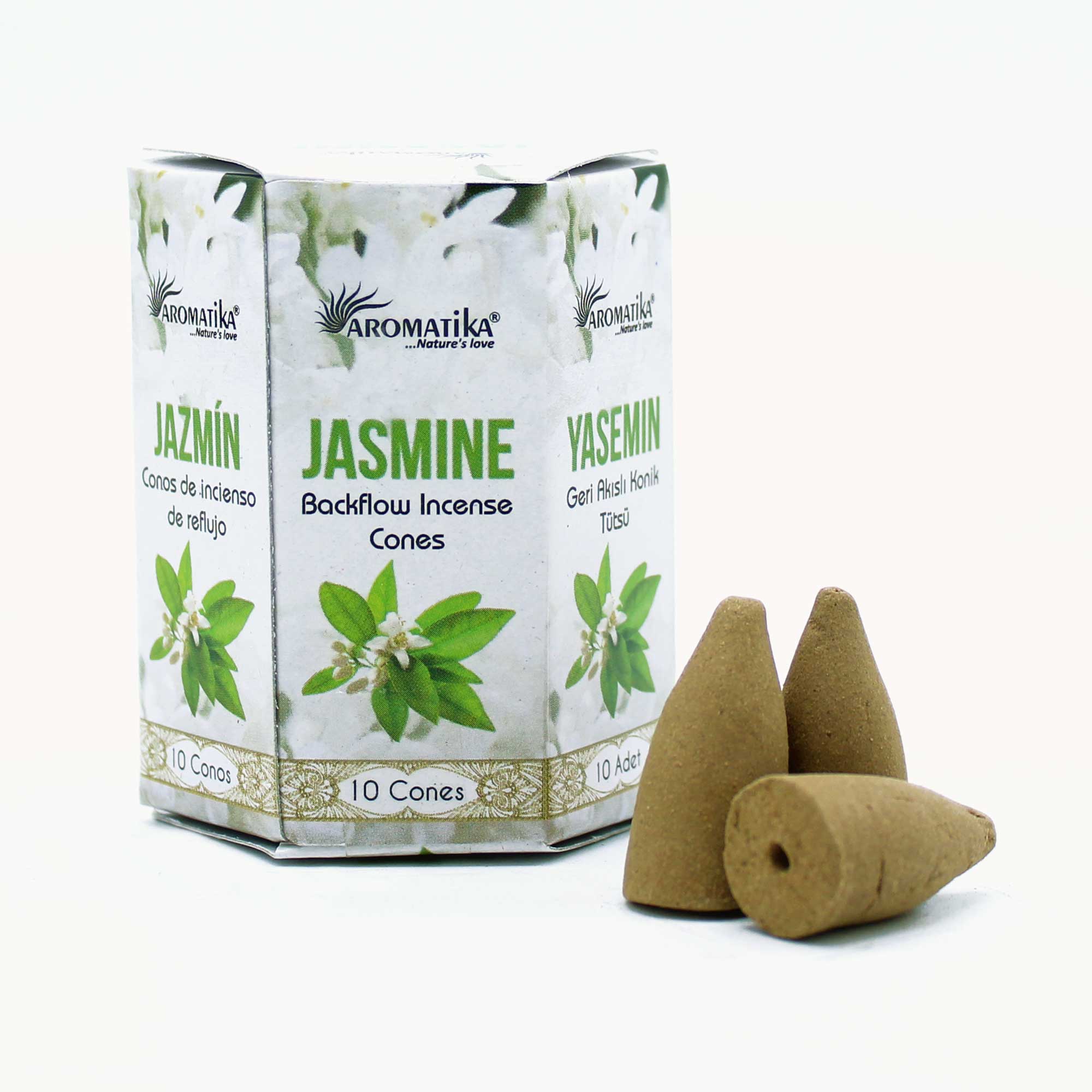 Masala Backflow Incense pack of 10 - Jasmine  (ABFi-08)