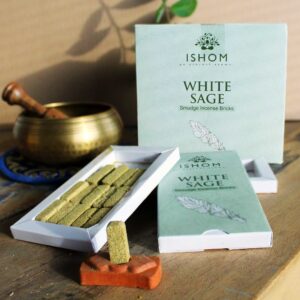Pack of 15 Natural Incense Smudge Bricks and Burner - White Sage  (AISB-01)