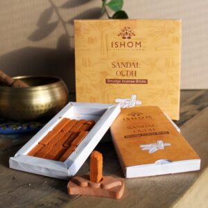 Pack of 15 Natural Incense Smudge Bricks and Burner - Sandal Wood  (AISB-06)