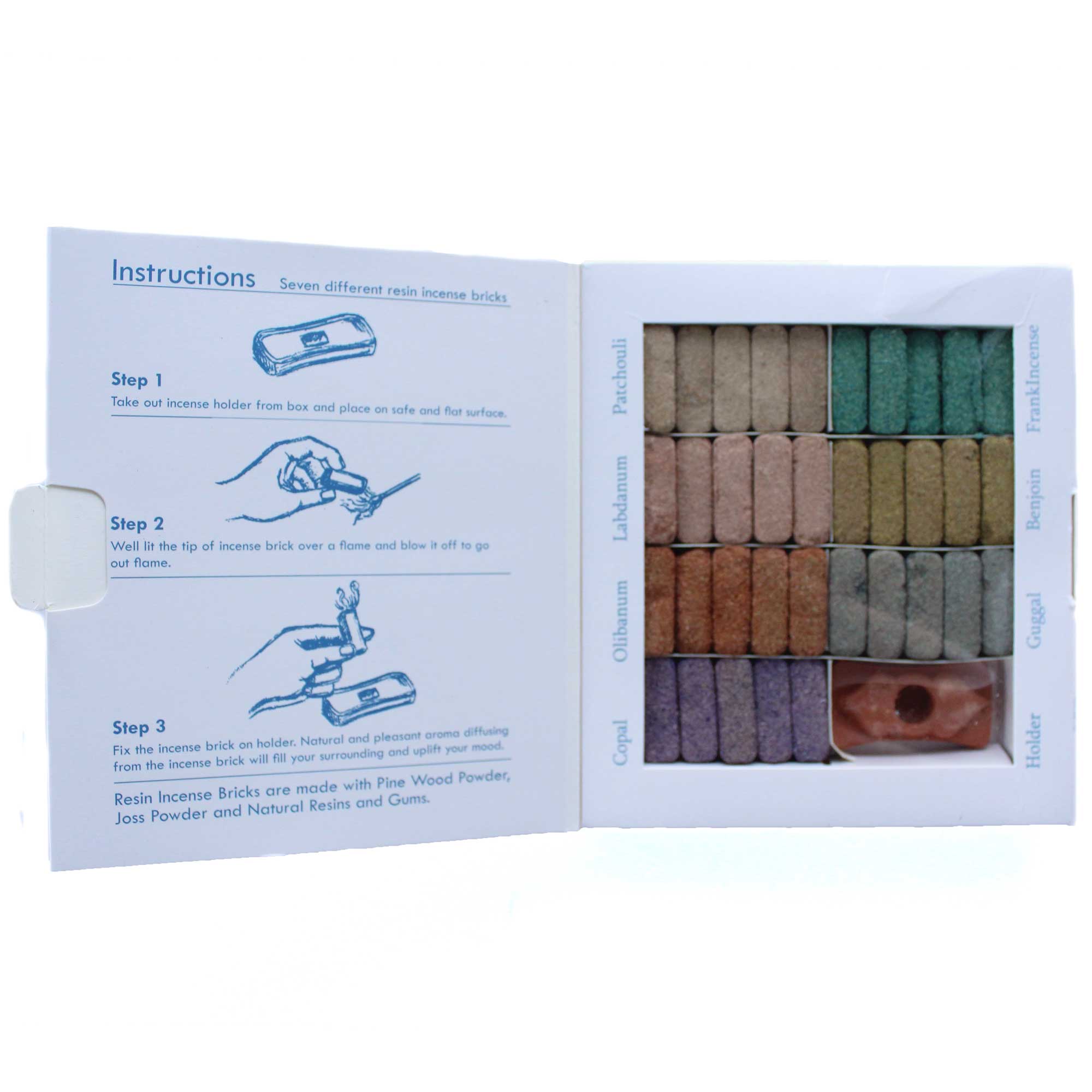 Display Set of 70 Incense Smudge Bricks and Burner - Wild West  (AISB-09)