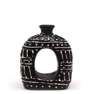 Oval Donut Shaped Vase - Chocolate 18cm  (BCV-11)