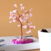 Gemstone Tree - Rose Quartz on Pink Agate Base (35 stones)  (AGemT-03)