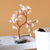 Gemstone Tree - Rock Quartz on Black Agate Base (35 stones)  (AGemT-06)