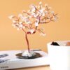 Lrg Gemstone Tree - Rock Quartz on Black Agate Base (100 stones)  (AGemT-12)