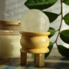 Gemstone Faceted Healing Ball & Stand - Rock Quartz  (GHB-04)