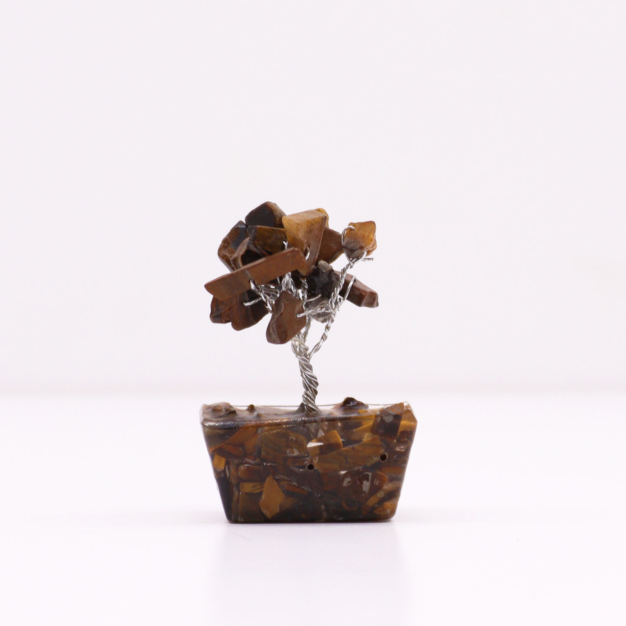 Mini Gemstone Trees On Orgonite Base - Tigereye (15 stones)  (MGemT-03)