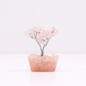 Mini Gemstone Trees On Orgonite Base - Rose Quartz (15 stones)  (MGemT-02)