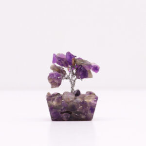 Mini Gemstone Trees On Orgonite Base - Amethyst (15 stones)  (MGemT-04)