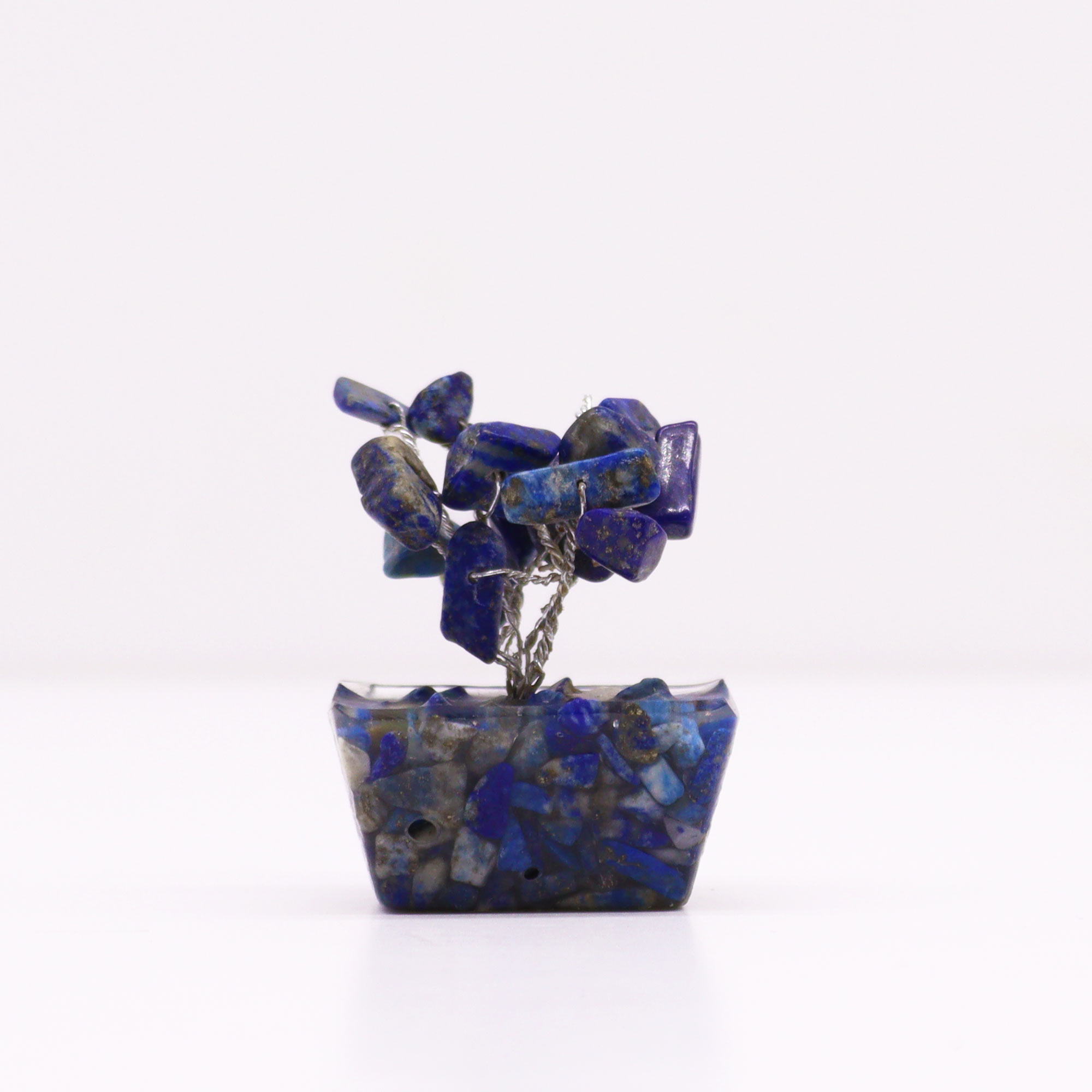 Mini Gemstone Trees On Orgonite Base - Sodalite (15 stones)  (MGemT-08)