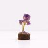 Mini Gemstone Trees On Wood Base - Amethyst (15 stones)  (MGemT-14)