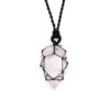 Laced Gemstone Teardrop Pendant - Rock Quartz  (LGemP-01)